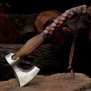 Hot Selling THEWIZ CRAFTS High Carbon Steel Hatchet Premium Industrial Grade Tomahawks Outdoor Wood <b>Handle</b> 3-Year Warranty Fine - Product Image 2