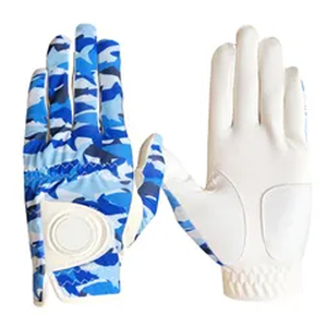 Guantes de Golf de Moda, Cuero Cabretta Azul, Tela de Superfibra, Transpirables, Antideslizantes, Agarre Suave, para Mano Izquierda o Derecha - Product Image 1