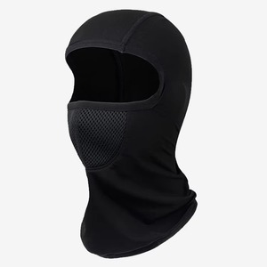 Pasamontañas unisex de poliéster a cuadros negro, máscara facial transpirable de malla para deportes al aire libre, talla adulto 52-54cm - Product Image 1