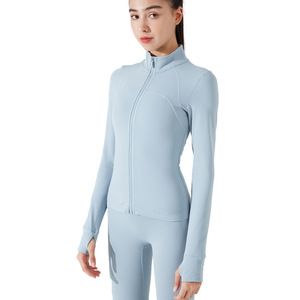 New Autumn and Winter Velvet Yoga Clothes, Sports Tops, Tight Fitting Waist Yoga <b>Jackets</b>, Warm Zippered Fitness Clothes - Product Image 4