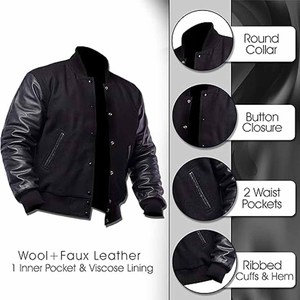 High Quality <b>Men</b> Plus Size Varsity Sportswear <b>Men's</b> Jacket <b>Men's</b> Varsity Jacket Lightweight Baseball Loose Fit Varsity Jacket - Product Image 3