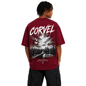 Chemises pour hommes avec imprimé photographie urbaine sur toute la surface, T-shirt oversize pour hommes B2B, imprimé paysage urbain au dos, col rond, mode urbaine, logo personnalisé - Product Image 1