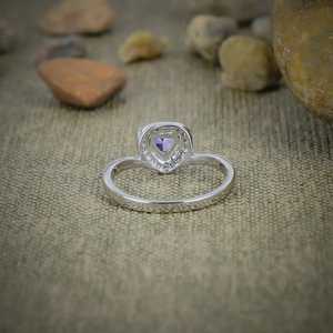 Natural Tanzanite <b>Quartz</b> 925 Sterling Silver <b>Ring</b> White Zirconia Accent Handmade Fine Gemstone Jewelry Gift - Product Image 2