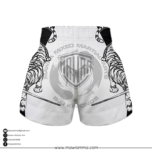 MAWRA Pantalones Cortos de Muay Thai Samurai Tigre Blanco con Gráfico de Katana, Pantalones de Kickboxing MMA Transpirables de Satén, Equipo de Lucha de Artes Marciales 2026 - Product Image 4