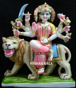 White Marble Maa Durga ji Statue - Product Image 6