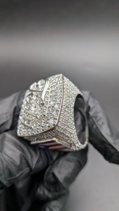 Anillo de Plata 925 con Nombre Personalizado, Chapado en Oro, Estilo Hip Hop, con Incrustaciones de Moissanita, para Él - Product Image 4