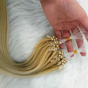 Wholesale Vigin Hair Micro Loop Hair Extensions Raw Unprocessed Virgin Human Hair Cuticle Aligned Piano Ombre Balayage Color