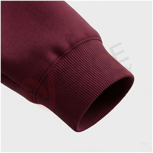 Ensemble de survêtement bordeaux à capuche pour homme, manches longues, couleur unie, coupe décontractée, idéal pour l'automne, avec logo frontal et poches latérales - Product Image 6