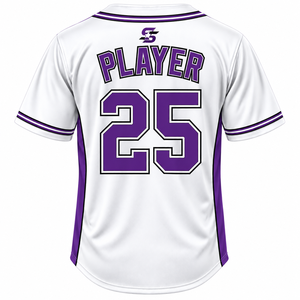 Camiseta de Béisbol Blanca para Hombre SINEWY SPORT, Impresión Sublimada con Nombre del Equipo 25, Absorbe la Humedad, Manga Corta, Corte Regular, Adulto - Product Image 2