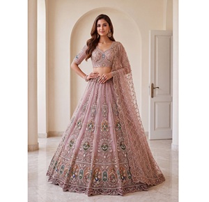 Lehenga Choli de Fiesta Bordado de Primera Calidad con Dupatta Estampada para Novia, Lehenga Choli Pakistaní - Product Image 1