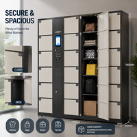 Casillero de Almacenamiento Electrónico Inteligente, con Código QR y Acceso por PIN, Caja de Paquetería Digital de Autoservicio, Resistente a la Intemperie, 1 Juego de Controles, 5 Compartimentos