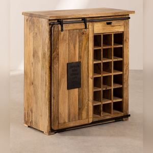 Mueble de madera de mango Vandana Flux Elara con botellero para 18 botellas - Product Image 1