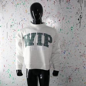 Sweat-shirt à col montant gris cendré WIP, 100% coton, broderie appliquée, col large, URBAN PRODUCTIONS - Product Image 4