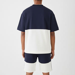 Nouvel ensemble de survêtement homme 2026, 30 articles, 100 % coton, avec logo personnalisé sérigraphié, gris uni, streetwear, 2 pièces, grandes tailles - Product Image 4