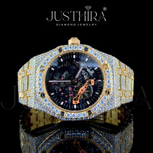 Reloj Automático Premium para Hombre, Totalmente Cubierto de Diamantes, con Esfera de Acero con Corte de Diamante de Laboratorio, Estilo Hip-Hop, Reloj de Pulsera de Moda - Product Image 5