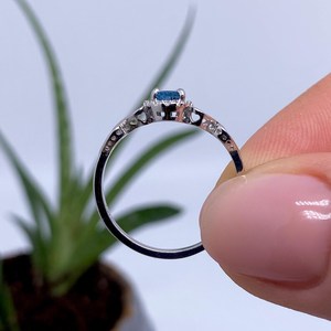 Anillo de Topacio Azul Londres Natural, Certificado por IGI, Estilo Art Deco, Plata de Ley 925, Chapado en Oro, Joyería Fina Hecha a Mano para Mujer - Product Image 5