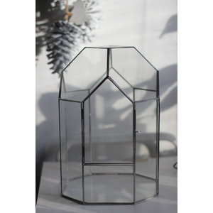 Terrario de Vidrio Irregular Hecho a Mano, Geométrico, Negro, con Base de Cobre, para Plantas Aéreas, Decoración del Hogar - Product Image 2