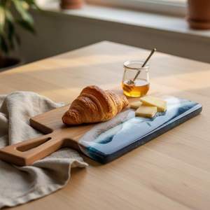 Tabla de servir de madera hecha a mano, no tóxica, fácil de limpiar, apta para lavavajillas - Product Image 5