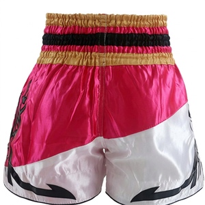 Shorts de combat Muay Thai personnalisés en satin avec logo imprimé par transfert thermique, unisexes, pour adultes, shorts d'entraînement d'arts martiaux, service OEM - Product Image 3