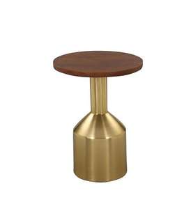 Mesa Auxiliar Moderna Hecha a Mano con Tapa de Madera y Laterales de Aluminio con Patrones de Vetas Naturales para un Toque Rústico, Mueble para Cualquier Habitación del Hogar - Product Image 1