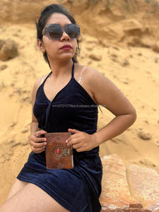 New Real Hand Tooled Leather Clasp Lock Journals With Semi Precious Stone Boho Traditional Vintage Leather Lock <b>Travel</b> Journal - Product Image 5