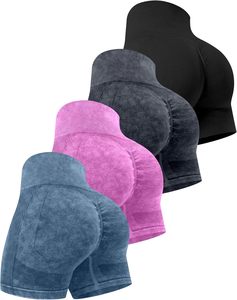 Shorts de sport pour femme, taille haute, effet ventre plat, froncé discret, pour la course et le yoga - Product Image 4