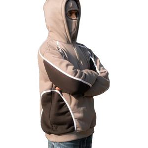 Factory Custom Logo Winter <b>Balaclava</b> Hoodie Half Zip Double Layer Oversized <b>Fleece</b> Heavyweight High Quality Streetwear - Product Image 1