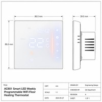 Termostato Inteligente Moderno de Ahorro de Energía LED para Montaje en Pared AC601 para Calefacción por Suelo Radiante en Hoteles con Programación Semanal y Conectividad WiFi