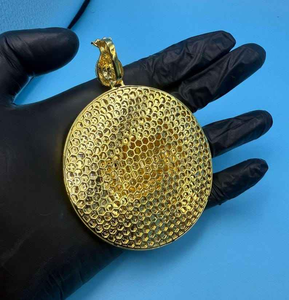 Colgante Medallón de Diamante Cultivado en Laboratorio con Diseño de Rollo de Dinero, Oro Blanco y Amarillo, Estilo Hip Hop Iced Out, Collar de Lujo, Regalo de Joyería - Product Image 5