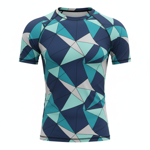 Camiseta de compresión duradera para hombres, mujeres y niños, para MMA, BJJ, Jiu Jitsu, entrenamiento sin gi, personalizada, sublimada, al por mayor, traje de baño. - Product Image 1