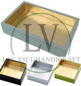 Plateau rond en laque vert pastel à perles, plateau de service décoratif pour la décoration de la maison, table basse, organisateur de coiffeuse - Product Image 6