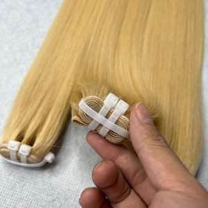 Vietnamese Raw Wholesale Handtied Weft Human Hair color 613 Drawn Double Vietnamese Hair Extensions worldwide shipping - Product Image 5