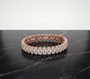 Bracelet élégant en argent sterling avec double rangée de diamants de laboratoire, bijoux de luxe étincelants pour femmes, cadeau de mariage - Product Image 5