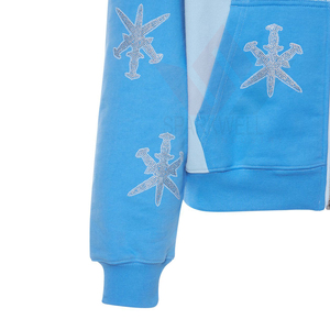 Unisex Graphic Print Zip Up Hoodie Cotton Knitted Long Sleeve Casual Hooded Sweatshirt Streetwear <b>Jacket</b> with Kangaroo Pocket - Product Image 5