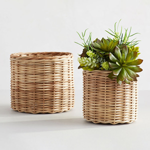 Maceta de ratán estilo vintage para plantas, soporte para flores, accesorios para el hogar y jardín, precio de fábrica - Product Image 6