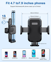 Support de téléphone pour voiture et camion à rotation 360°, fixation par ventouse sur pare-brise, bras flexible col de cygne à dégagement rapide