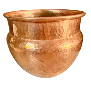 Pot de fleurs vintage en cuivre martelé avec anneau tête de lion et pieds à griffes, ornement de jardin traditionnel, décoration intérieure, design moderne - Product Image 5