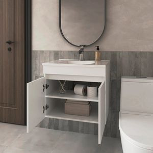 Mobile da bagno bianco a 2 ante - Product Image 2