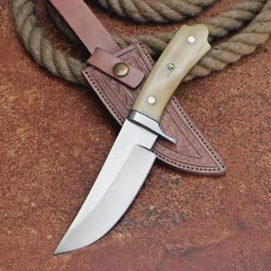 Couteau de chasse, de camping et de survie à lame fixe de qualité industrielle, personnalisé par Pasha Enterprises, en acier inoxydable avec manche en os, garantie de 3 ans - Product Image 1