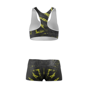 Conjunto de Ropa de Yoga Sublimada Personalizada para Mujer, Talla Grande, Dos Piezas, Bra y Pantalones Cortos, para Entrenamiento Físico - Product Image 5