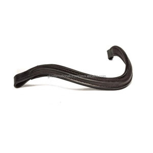 Diadema para caballo de cuero enrollado con forma de onda y acolchado, en cuero negro y color Havana, tamaños personalizados disponibles, se aceptan pedidos al por mayor. - Product Image 4