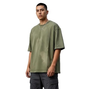 Men's <b>Red</b> <b>Oversized</b> T-<b>Shirt</b> 100% Cotton Casual Short Sleeve O-Neck Quick Dry Breathable - Product Image 6