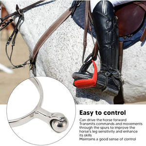 Éperons à cheval en acier inoxydable à boule lisse, éperons anglais et western pour cowboy, accessoires d'équitation HASHIR INTERNATIONAL - Product Image 2