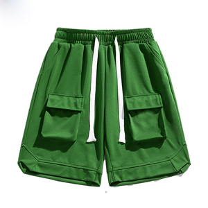 Short cargo pour homme, coupe large, imprimé sérigraphié, color block, doublure en maille, poches zippées, style plage, 6 poches, vente en gros - Product Image 3