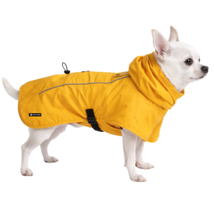 Impermeable para Perros Color Amarillo Mostaza, Chaqueta con Capucha para Mascotas, Ligera, Resistente al Viento, para Perros Medianos y Grandes - Product Image 4