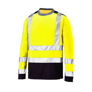 Chemise de sécurité haute visibilité Classe 2 à manches longues, réfléchissante, avec LED clignotante, logo personnalisé, bordure verte et noire, vêtements de travail - Product Image 2