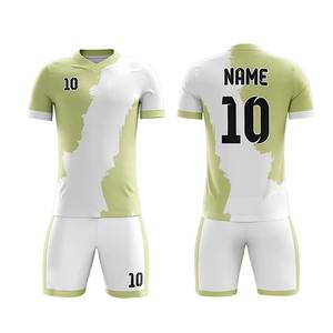 Maillot de football pour adulte de haute qualité, personnalisable, respirant, séchage rapide, polyester/coton, col rond, manches courtes, 180g, soyeux - Product Image 1