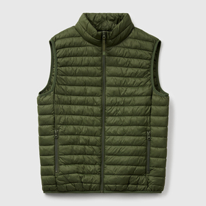 Chaleco Acolchado de Invierno Personalizado para Hombre, 100% Poliéster, Cuello Alto, Sin Mangas, Relleno de Plumón, Chaqueta Acolchada, Abrigo Cálido para Exteriores - Product Image 1