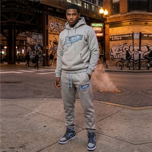 Ensemble survêtement et sweat à capuche délavé à l'acide, personnalisé, 100% coton éponge, survêtement oversize pour homme, pantalon de survêtement évasé et sweat à capuche - Product Image 1