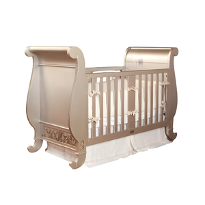 Cuna de madera tallada para bebé, cuna de madera tradicional para cuarto de bebé, muebles de cuarto de bebé tallados, cama clásica para bebé - Product Image 1